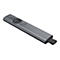 Clicker de prÃ©sentation gris avec trois boutons, un rÃ©cepteur USB est Ã  l'intÃ©rieur de l'appareil.