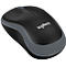 Wireless computer mouse in black and grey. Brand: Logitech.