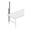 Longeron de fixation pour table d'emballage et de travail Rocholz Système 2000, 2 pièces, hauteur au-dessus de la table 485 mm, gris clair