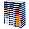 LOT station de tri styrodoc Standard styro®, format C4, 12 étages/3 rangées/36 compartiments, gris/bleu