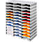 LOT station de tri styrodoc Standard styro®, format C4, 12 étages/3 rangées/36 compartiments, gris/gris