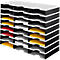 LOT station de tri styrodoc Standard styro®, format C4, 8 étages/3 rangées/24 compartiments, gris/noir