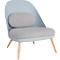 Lounge fauteuil, gestoffeerd, B 700 x D 655 x H 755 mm, 4-poten, blauwgrijze zitschaal