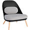 Lounge Sessel, 4-Fuß, B 700 x T 655 x H 755 mm, gepolstert, Sitzschale schwarz