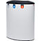 Lune design afvalbak Binc, staal, gesloten kunststof deksel, 50 l, 3 afvalstromen, verrijdbaar, B 360 x D 560 x H 680 mm, wit/zwart
