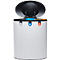 Lune design afvalbak Binc, staal, gesloten kunststof deksel, 50 l, 3 afvalstromen, verrijdbaar, B 360 x D 560 x H 680 mm, wit/zwart