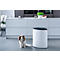 Lune design afvalbak Binc, staal, gesloten kunststof deksel, 50 l, 3 afvalstromen, verrijdbaar, B 360 x D 560 x H 680 mm, wit/zwart