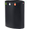 Lune design afvalbak Binc, staal, open kunststof deksel, 50 l, 3 afvalstromen, verrijdbaar, B 360 x D 560 x H 680 mm, zwart