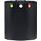 Lune design afvalbak Binc, staal, open kunststof deksel, 50 l, 3 afvalstromen, verrijdbaar, B 360 x D 560 x H 680 mm, zwart