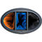 Lune design afvalbak Binc, staal, open kunststof deksel, 50 l, 3 afvalstromen, verrijdbaar, B 360 x D 560 x H 680 mm, zwart