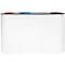 Lune Système de tri des déchets Split, acier galvanisé, 4 flux de déchets, 38 l, anneaux d'écoulement colorés, L 1280 x P 300 x H 710 mm, blanc/anthracite
