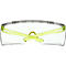 Lunettes de sécurité en plastique transparent, branches jaunes et pont de nez.