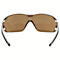 Lunettes de sécurité avec verres bruns, monture blanche et branches transparentes.