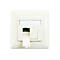 M-CAB - Wanddose - CAT 6 - RJ-45 X 2 - RAL 9010, Clean White - Abdeckung mit einer Aussparung