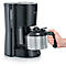 Machine à café Severin KA 4835, 1000 W, pour jusqu'à 8 tasses, arrêt automatique, système anti-gouttes, indicateur de niveau d'eau, avec verseuse en inox, noir