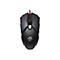 Schwarze Gaming-Maus mit roter Akzentbeleuchtung und weiÃŸem Logo. Die Maus wird vor weiÃŸem Hintergrund gezeigt.
