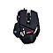 Schwarze Gaming-Maus mit roten LED-Details. Aufschrift: RAT 4+.