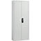 Magazijnkast - B 700 x D 300 x H 1690 mm - 10 legborden - 28 bakken - met deuren - lichtgrijs