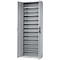 Magazijnkast - B 700 x D 300 x H 1980 mm - 12 legborden - zonder bakken - met deuren - blank alu