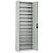 Magazijnkast - B 700 x D 300 x H 1980 mm - 12 legborden - zonder bakken - met deuren - lichtgrijs
