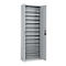 Magazijnkast - B 700 x D 300 x H 1980 mm - 15 legborden - 82 bakken - met deuren - blank alu