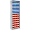 Magazijnkast - B 700 x D 300 x H 1980 mm - 15 legborden - 82 bakken - zonder deuren - blank alu