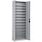 Magazijnkast - B 700 x D 300 x H 1980 mm - 15 legborden - zonder bakken - met deuren - blank alu