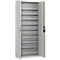 Magazijnkast - B 700 x D 300 x H 1980 mm - 15 legborden - zonder bakken - met deuren - lichtgrijs