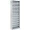 Magazijnkast - B 700 x D 300 x H 1980 mm - 15 legborden - zonder bakken - zonder deuren - blank alu