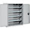 Magazijnkast - B 700 x D 300 x H 830 mm - 4 legborden - zonder bakken - met deuren - blank alu