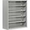 Magazijnkast - B 700 x D 300 x H 830 mm - 4 legborden - zonder bakken - zonder deuren - blank alu