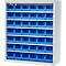 Magazijnkast - B 700 x D 300 x H 830 mm - 6 legborden - 42 bakken - zonder deuren - lichtgrijs