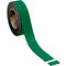 A roll of green adhesive tape, with a piece unrolled and separated.