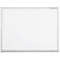 White whiteboard with a silver frame. The majority of the image is of the white writing surface.