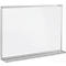 Whiteboard with a light aluminium frame and shelf. Perspective view.