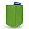 Groene vilten container voor magnetische bevestiging met blauw magnetoplan-logo label op een witte achtergrond.