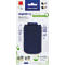 Porte-stylo magnétique magnetoTray ecoAware en feutre bleu sur emballage produit.