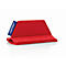 Roter Filz-Magnet für Whiteboards mit blauem magtplan-Logo auf hellem Hintergrund.