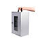 Magnetoplan Smartphone-Aufbewahrungsbox, für bis zu 36 Mobiltelefone, abschließbar, Tragegriff, B 295 x T 205 x H 445 mm, Stahl lackiert, grau