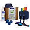 Magnetoplan whiteboard reinigingsset met spray, stiften, magneten en vilten etui in een bruine doos.