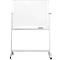 Wit, verrijdbaar whiteboard. Met plank, spons en metalen frame.
