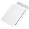 A white sheet of paper with a white envelope, shown in perspective.