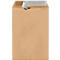 Brown envelope with glued closure. The adhesive strip is partially detached.