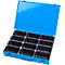Mallette d'assortiment ADB, vide, 12 compartiments, verrouillable, avec poignée, L 330 x P 230 x H 50 mm, acier &amp; plastique ABS, bleu clair RAL 5012