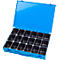 Mallette d'assortiment ADB, vide, 18 compartiments, verrouillable, avec poignée, L 330 x P 230 x H 50 mm, acier &amp; plastique ABS, bleu clair RAL 5012
