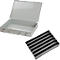 Mallette d'assortiment ADB, vide, 6 compartiments longs, verrouillable, avec poignée, L 330 x P 230 x H 50 mm, acier &amp; plastique ABS, gris clair RAL 7035