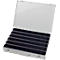 Mallette d'assortiment ADB, vide, 6 compartiments longs, verrouillable, avec poignée, L 330 x P 230 x H 50 mm, acier &amp; plastique ABS, gris clair RAL 7035