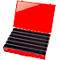 Mallette d'assortiment ADB, vide, 6 compartiments longs, verrouillable, avec poignée, L 330 x P 230 x H 50 mm, acier &amp; plastique ABS, rouge trafic RAL 3020