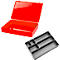 Mallette d'assortiment ADB, vide, 6 compartiments, verrouillable, avec poignée, L 330 x P 230 x H 50 mm, acier &amp; plastique ABS, rouge trafic RAL 3020