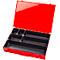 Mallette d'assortiment ADB, vide, 6 compartiments, verrouillable, avec poignée, L 330 x P 230 x H 50 mm, acier &amp; plastique ABS, rouge trafic RAL 3020